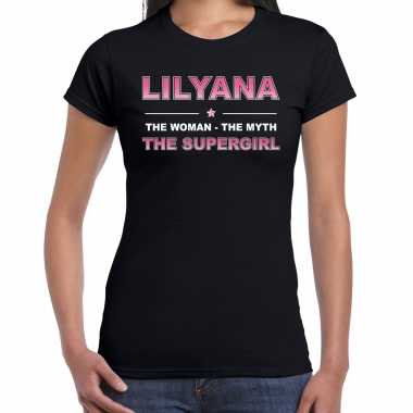 Vakantie naam cadeau t-shirt / shirt lilyana - the supergirl zwart voor dames