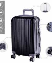Vakantie cabine trolley koffer met zwenkwielen 33 liter zwart 10296517