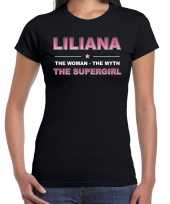 Vakantie naam cadeau t shirt shirt liliana the supergirl zwart voor dames